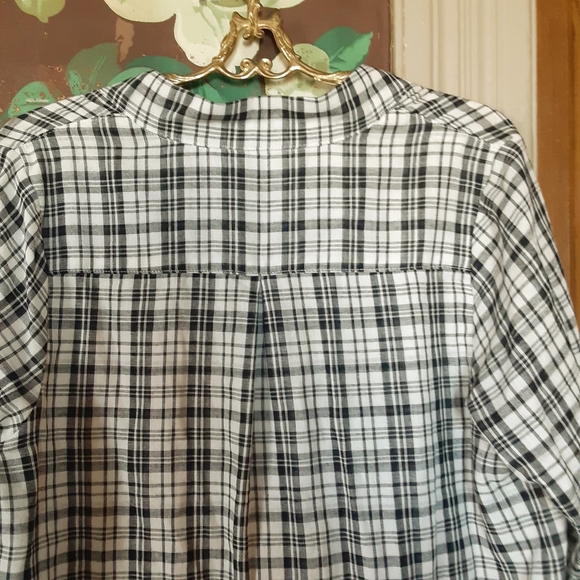 BY TOGETHER 100% Cotton Plaid Long Sleeve Top with Pockets Size Large - Picture 8 of 11